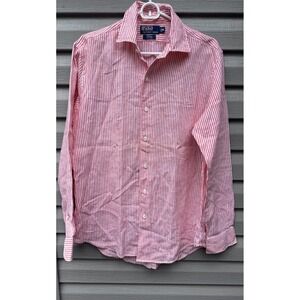 Ralph Lauren Polo Vintage Button Up Mens Medium Striped Bradford Custom Fit